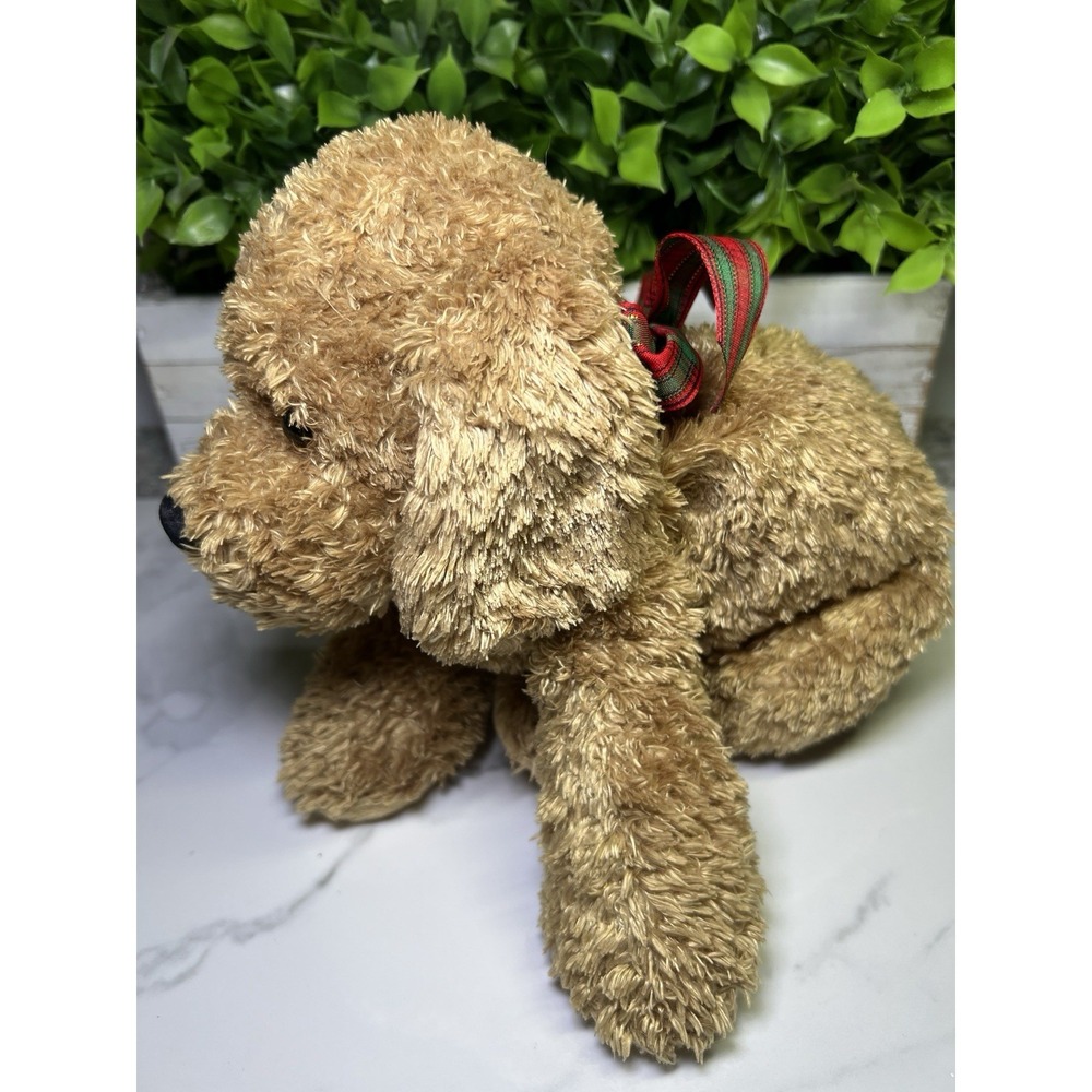 Princess Soft Toys Duncan Dog Puppy Plush Stuff Animal 2003 Red Green Plaid Bow - Picture 3 of 9